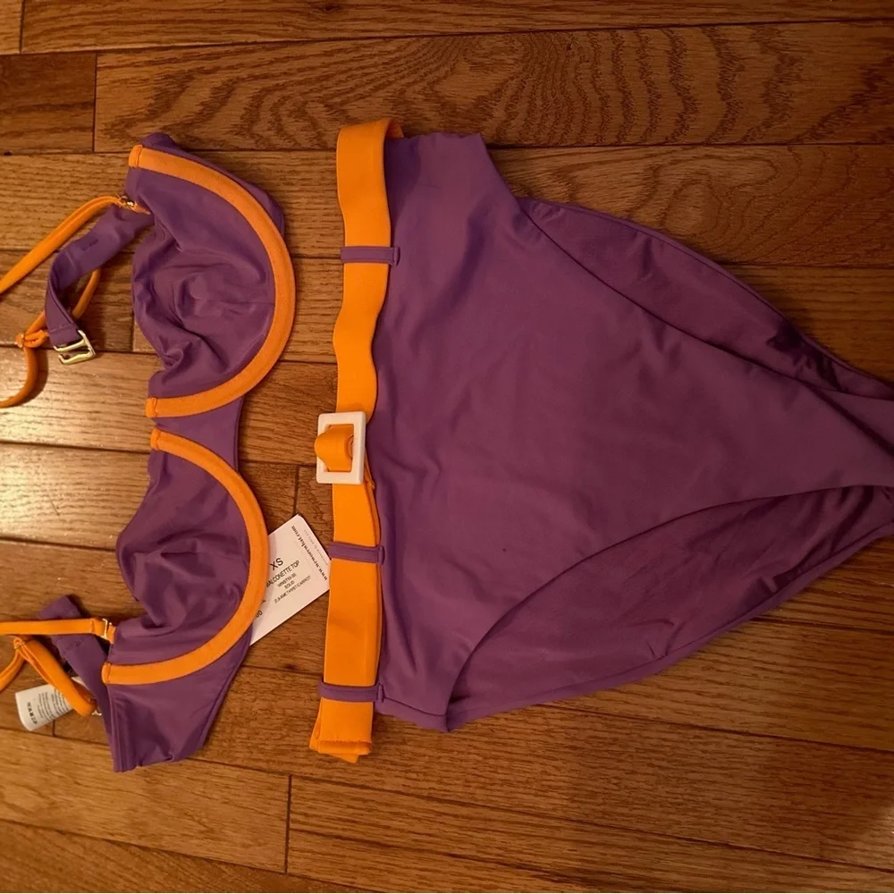 WeWoreWhat Bikini XS Purple Orange